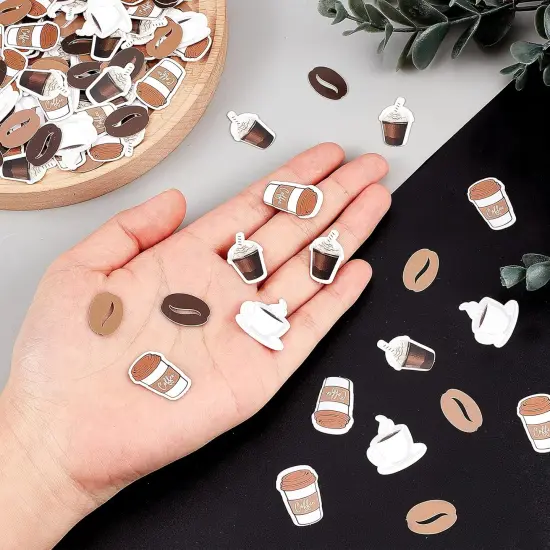 Coffee Confetti, 200pcs Cup Bean Confetti, Coffee Themed Bridal Shower, Baby Shower, Birthday Party Decorations Cafe Bar Table Decorations for Cafe Lovers {3}