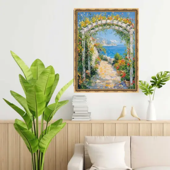 Slim Gold Leaf Design Picture Frame Deco 12x36 frame {5}