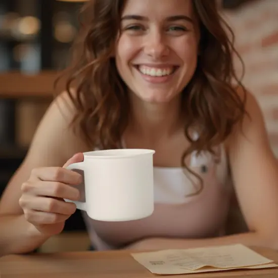 White Coffee Mugs Set of 4, 12 Ounce Coffee Mugs with Handles {4}