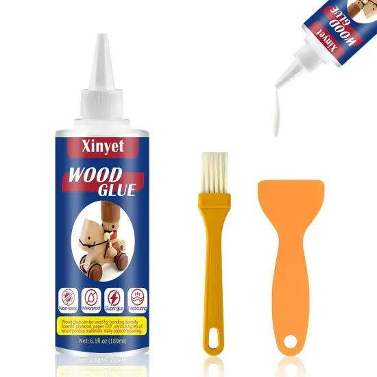 Wood Glue, Professional Furniture Repair Glue, Waterproof Clear Wood Glue for Furniture Heavy Duty, Strong Wood Glue for Crafts, Furniture, Wood Floor and Wood Products-180ml {1}