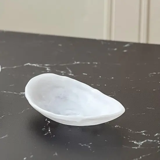 Resin White Swirl Serving Platter {3}