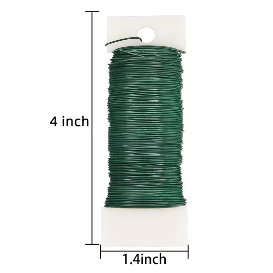 3 Pack 114 Yards 22 Gauge Green Flexible Paddle Wire for Crafts, Christmas Wreaths Tree, Garland and Floral Flower Arrangements {4}