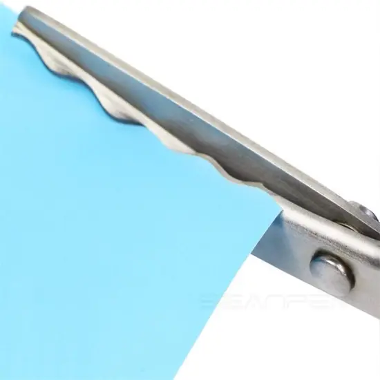 Fabric Pinking Shears Craft Scissors，Serrated Scalloped stainless Steel Handled Professional Sewing black Scissors, Scissors for Leather, Tailoring, Paper Crafts Hand shears etc. (Scalloped18mm) {3}