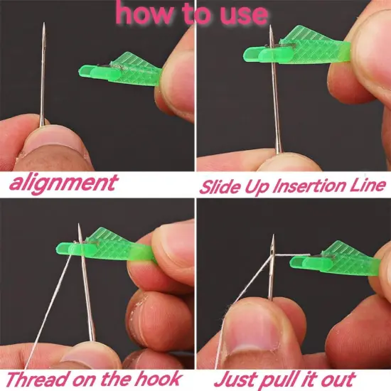 Fish Mouth Automatic Sewing Needle Threader - 15pcs Upgrade Quick Loop, Easy Self-Thread Tool {3}