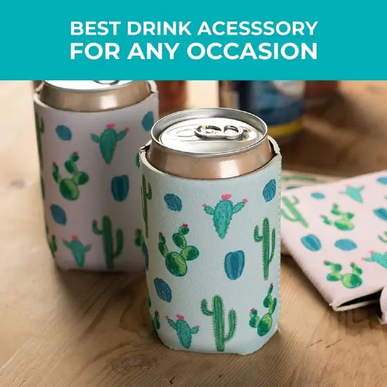 12 Pack Neoprene Soda Sleeves for Beer Cans, Soft Drinks, Beverages, Water Bottles, Cooler Sleeves for Cactus Party Supplies, Wedding Favors, Bachelorette Party Multicolor {7}