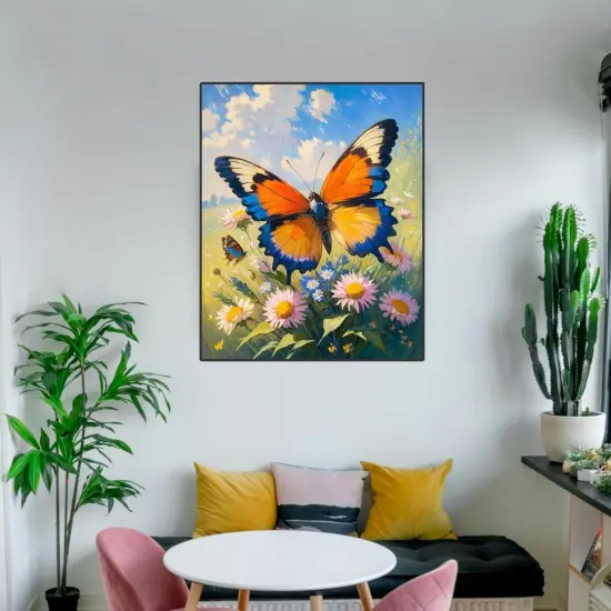 Butterfly Paint by Numbers Kit for Adults Daisy Adult Paint by Number Kits Flower Canvas Painting Kit for Beginner Oil Painting Kits for Gift Home Wall Decor 16x20 Inch {2}