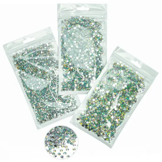 16000PCS AB Crystal Resin Rhinestones for Crafts Crystal White AB Flatback Resin Rhinestone 3mm 4mm 5mm Non-Hotfix Stones Diamonds Crystals Gems {1}