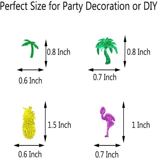 Summer Confetti Palm Tree Coconut Tree Flamingo Pineapple fruit Sequins Party Table decoration for Tropical Luau Hawaiian Jungle Beach Wedding Theme Island Party(1.5Ounce,1100Pieces) {3}