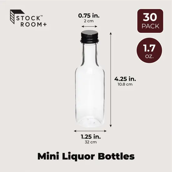 30 Pack 50ml Mini Liquor Bottles with Caps - 50mL Small Wine Bottle with 6 Funnels for Party Favors, Alcohol {5}