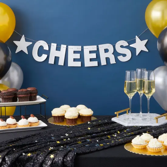 130-Piece DIY Silver Glitter Make Your Own Banner Kit with Letters, Numbers, Symbols, and String for Birthdays, Weddings, and Party Supplies Decor (5-Inch Letters) {3}