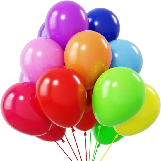 Rainbow Balloons Latex Party Balloons - 50 Pack 12 inch Helium Assorted Bright Balloons for Wedding Baby Shower Birthday Party Decorations {1}