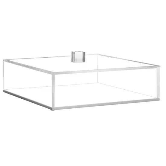 Lucite Box with White Base and Clear Lid - for Square Matzos {3}