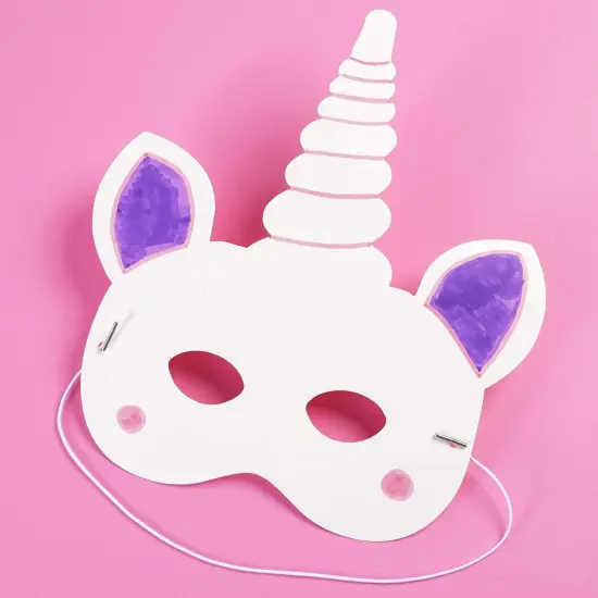 Bright Creations 48pcs Unicorn Masks with Elastic Band for Kids Birthday, Party Favors and DIY Crafts, White {6}