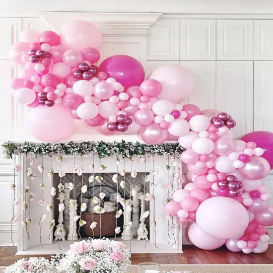 Pastel Pink Balloons 36 Inch - 8 Pack Large Thick Pink Balloons Big Round Pink Latex Balloons for Baby Shower Gender Reveal Wedding Graduation Anniversary Party Decoration {5}