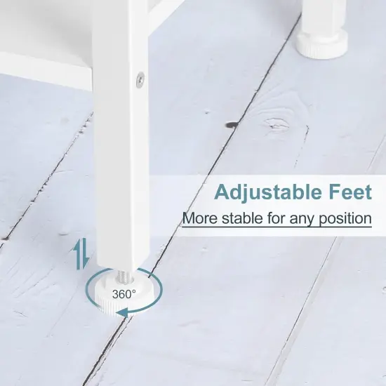 Nightstand with Charging Station & Storage Drawer, Retro Bedside Table with USB Ports, AC Outlets, and Adjustable Feet - Compact Bedside Cabinet for Small Spaces (23.6" H) {5}