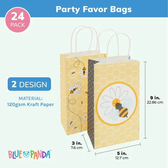 Bumble Bee Party Favor Bags for Baby Showers, Gender Reveal (24 Pack) Yellow {3}