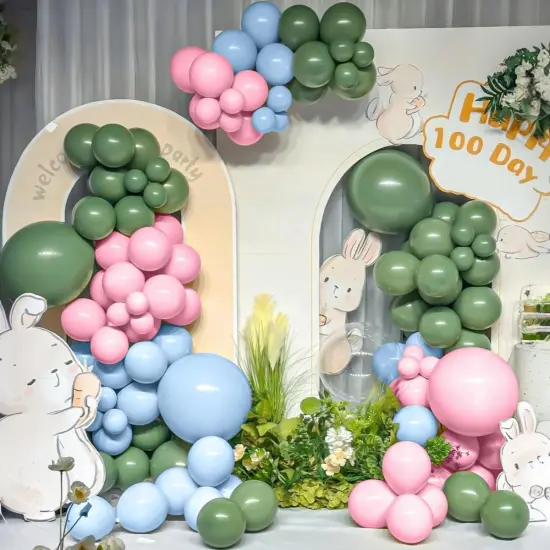 Sage Green Pink Gold Balloon Arch Kit, 141Pcs Sage Green Pastel Pink Chrome Gold Sand White Latex Balloons for Birthday Wedding Baby Shower Gender Reveal Anniversary {4}