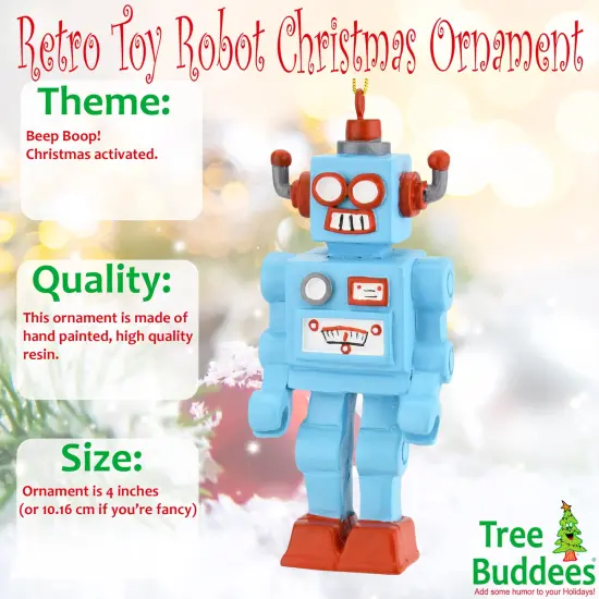 Tree Buddees Retro Toy Robot Unique Christmas Ornament {2}
