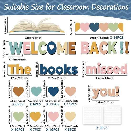 Boho Heart Bulletin Board Decorations Set {2}