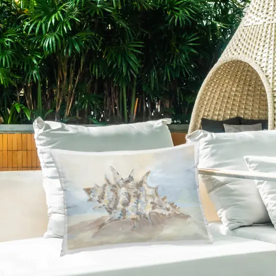 Stupell Industries Soft Blended Spiky Seashell Outdoor Printed Pillow design by JJ Design House LLC, 14 x 7 x 20 {2}