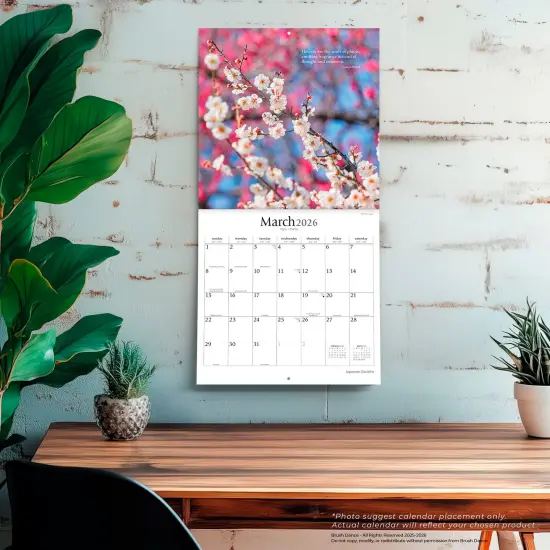 Japanese Gardens | 2026 12 x 24 Inch (Hanging) Monthly Square Wall Calendar | Plastic-Free {5}