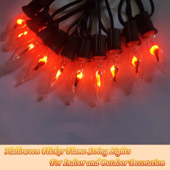 10FT - 10 Vintage Halloween Flickering Flame Lights {3}