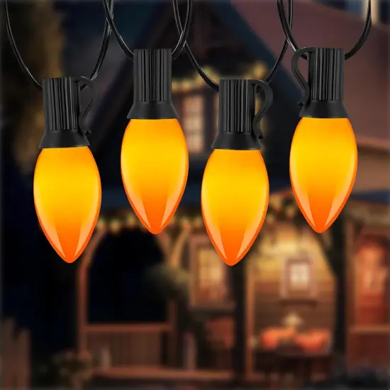 C9 Orange Halloween String Lights {1}