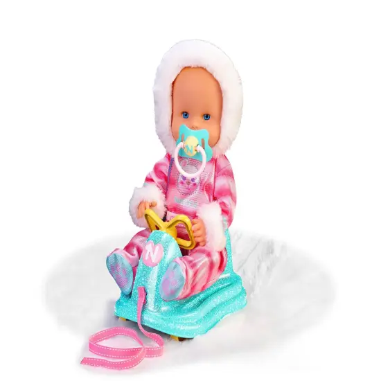 Nenuco 14" Baby Doll in Ski Suit and Sleigh Accesssory On Wheels With Color Chaning Nose, For Ages 2+ {3}