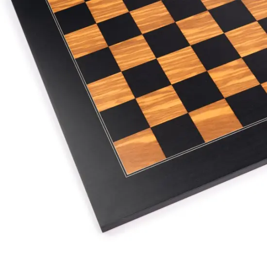 WE Games Deluxe Black & Olive Wood Chess Board &ndash; Handmade in Spain, 22 in. {3}