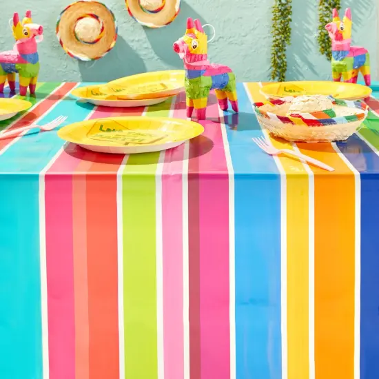 Cinco De Mayo Plastic Table Cover, Let's Fiesta Party Supplies (54 x 108 In, 3 Pack) Multicolor {2}