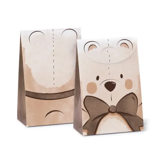 Big Dot of Happiness We Can Bearly Wait - Teddy Bear Baby Shower Gift Favor Bags - Party Goodie Boxes - Set of 12 {4}