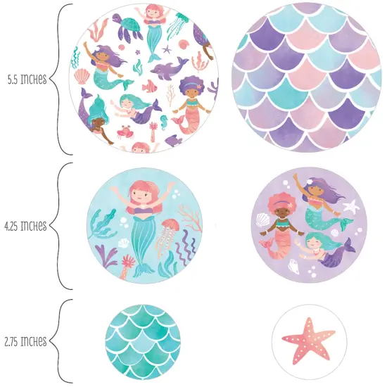Big Dot of Happiness Mermaid Large Confetti, Mermaids Theme Birthday Party Table Decorations, Giant Circle Confetti - 27 Count {3}