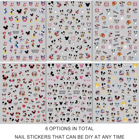 6Pieces 3D Mouse Nail Stickers {3}