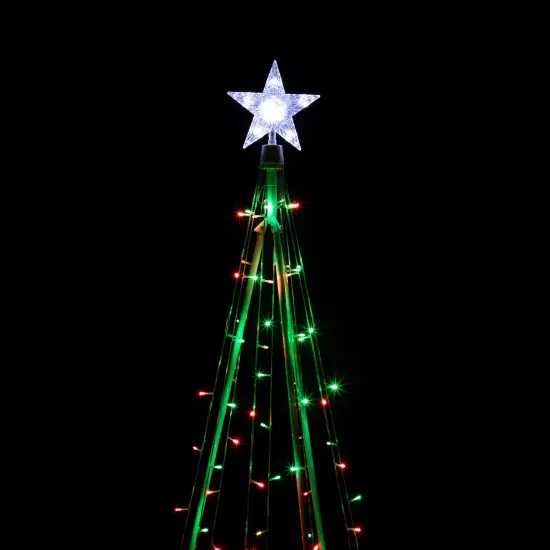 Northlight LED Lighted Twinkle Outdoor Christmas Cone Tree - 5' - Red and Green Lights White {5}