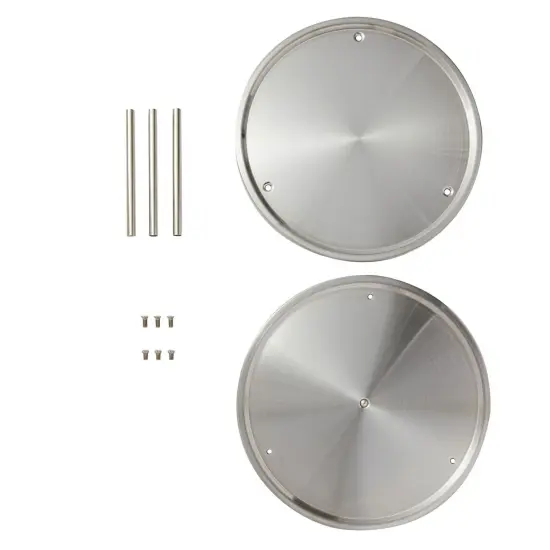 2 Tier Lazy Susan Turntable Organizer for Cabinet, Revolving Spice Rack Carousel for Kitchen Pantry Storage, Stainless Steel (10.5 In) Silver {7}