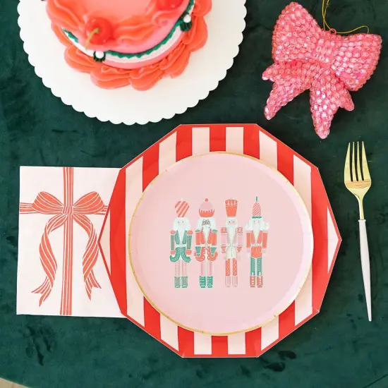 PINK & RED SIGNATURE CABANA STRIPE PLATES {2}