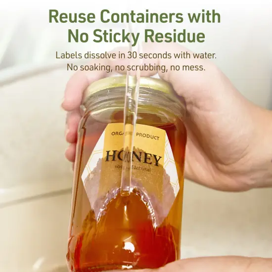 Avery Dissolvable Labels, 2-1/2" x 2-57/64" Hexagon {3}