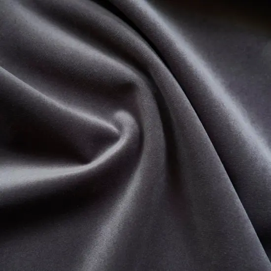 Giselle Velvet Upholstery Fabric 100% Polyester, 55" Wide, Flame Resistant & Durable Pewter {1}