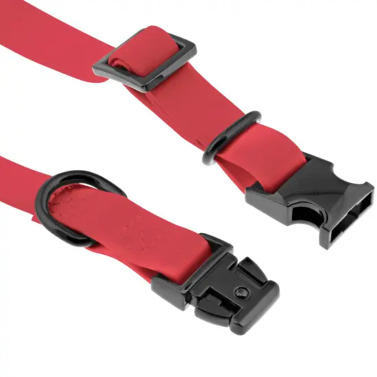 MiMu Small Silicone Dog Collar - Pink 17in Stylish Dog Collar with Clasp Buckle {4}