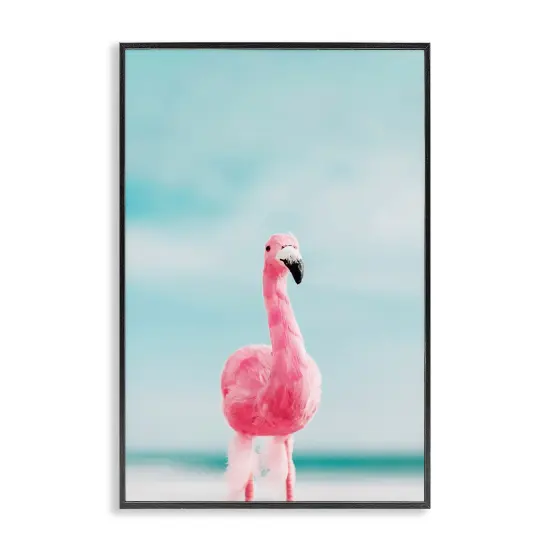 Stupell Industries Funky Summer Flamingo Framed Giclee Wall Art Design by Nataly White {1}