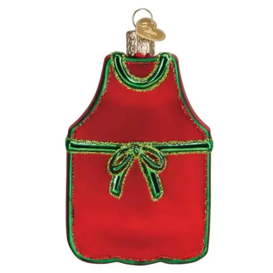 Old World Christmas 4.0 Inch Bbq Apron Tree Ornament , Ornament Barbeque Grill Red {2}