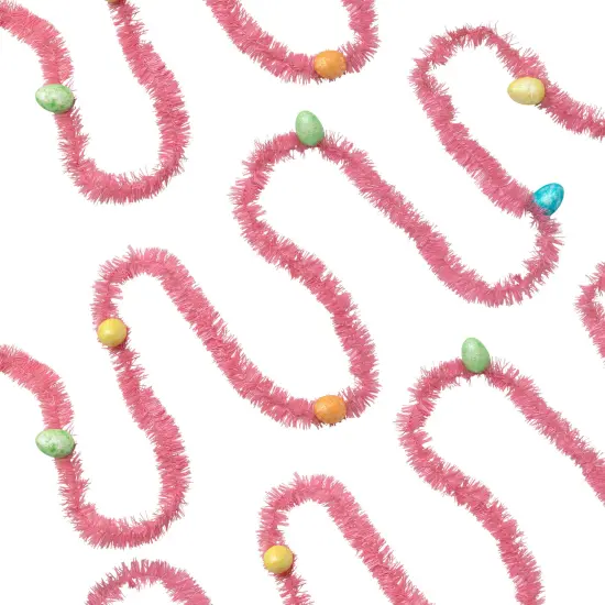 Northlight 25' Tinsel Garland with Easter Eggs - Pink {4}