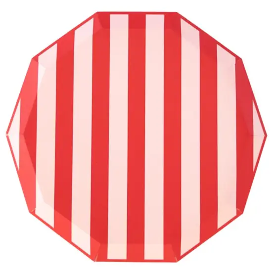 PINK & RED SIGNATURE CABANA STRIPE PLATES {1}