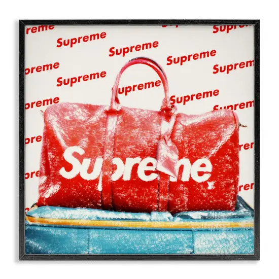 Stupell Industries Bold Red Weekender Bag Framed Giclee Wall Art Design by Graffi*tee Studios {1}