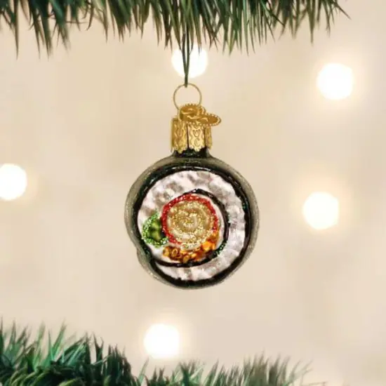 Old World Christmas 2.0 Inch Sushi Roll Christmas Tree Ornament , Ornament Fish Green {3}