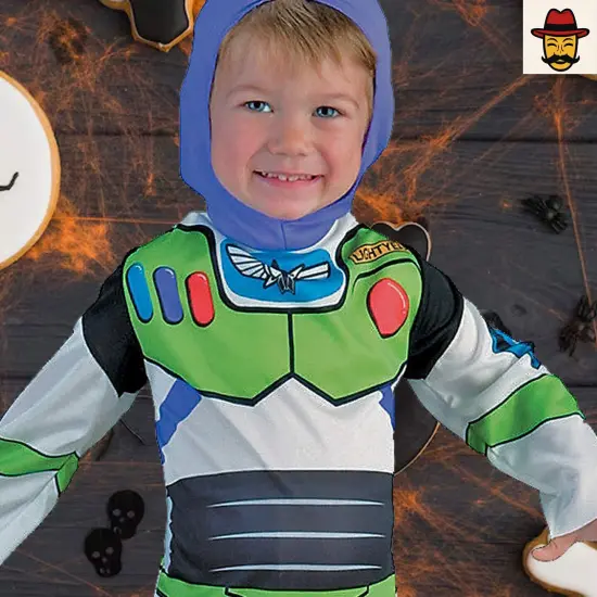 Boys Buzz Lightyear Costume from Toy Story with Hooded Jumpsuit for Halloween Fun {4}