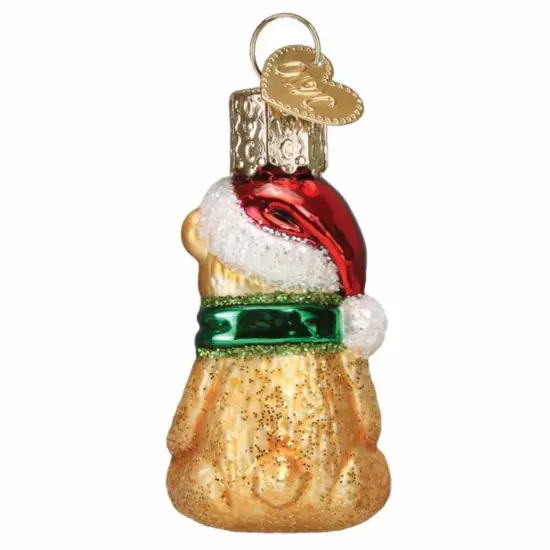 Old World Christmas 2.0 Inch Mini Teddy Bear Tree Ornament , Gumdrops Collection Santa Hat Gold {2}