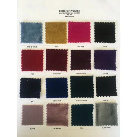 Kitcheniva Stretch Velvet Fabric Polyester Solid Plain Pattern By Yard Crafts Navy {4}