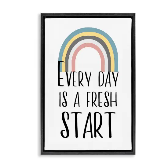 Stupell Industries Every Day Fresh Start Framed Floater Canvas Wall Art Design by Martina Pavlova {1}