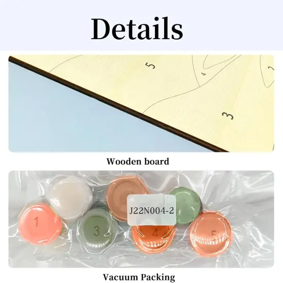 2 Pack Paint by Numbers Kit for Adults, Boho Oil Painting by Number on Wood Board, DIY Mountain Sunset Paint by Numbers Ornaments for Desktop, Easy Adult Paint by Number Kits for Gift 8x8 Inch {4}